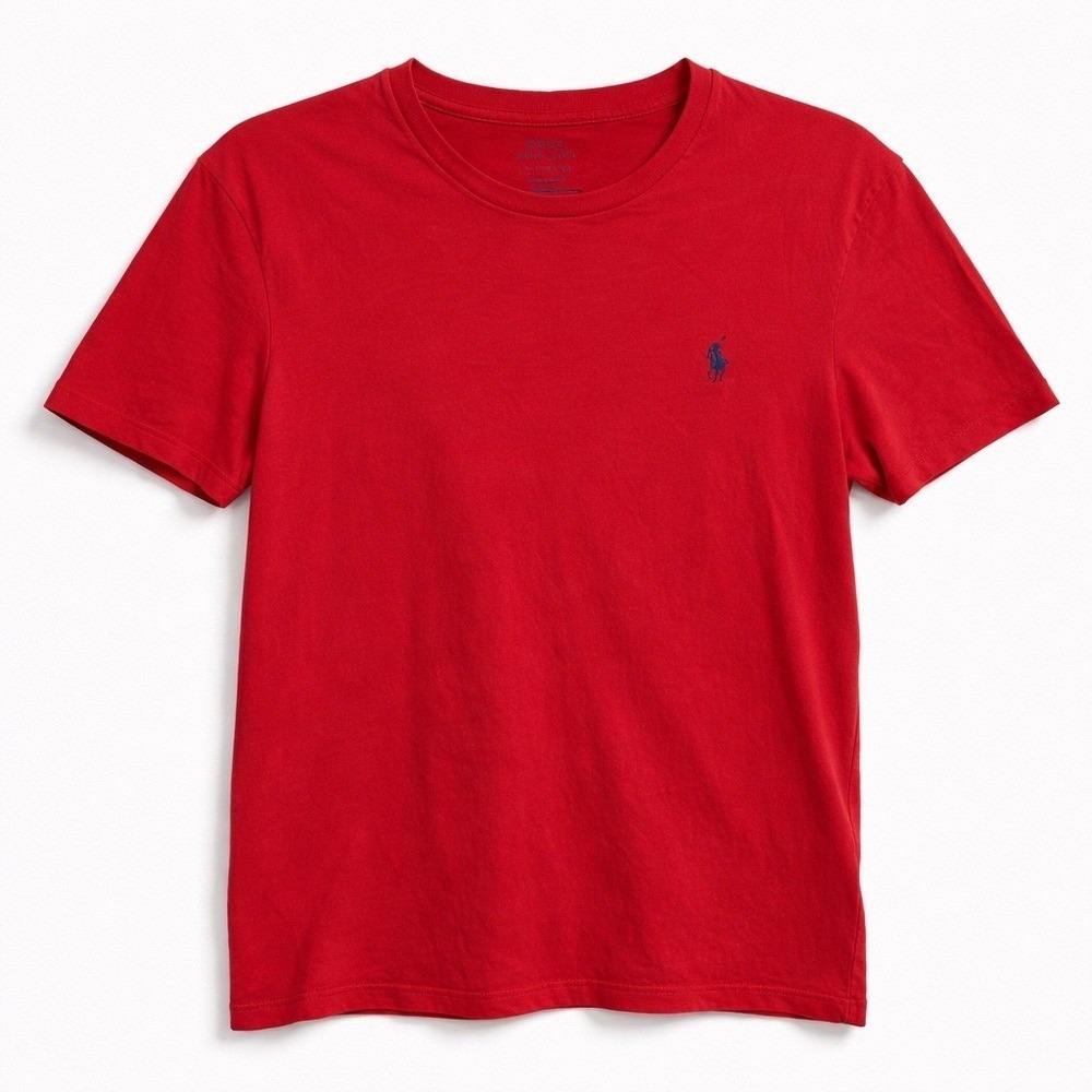 Polo Ralph Lauren Mens Custom‎ Slim Fit Red Cotton T-Shirt Small Pony Logo